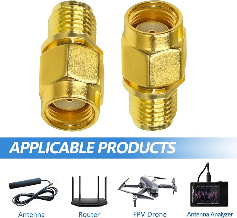 TUOLNK 2PCS SMA Coax Connector Gender Changers, Female to RP-SMA Male Coaxial Adapter, Low Loss Coax Cable for Radio Antenna, Audio - Image 5