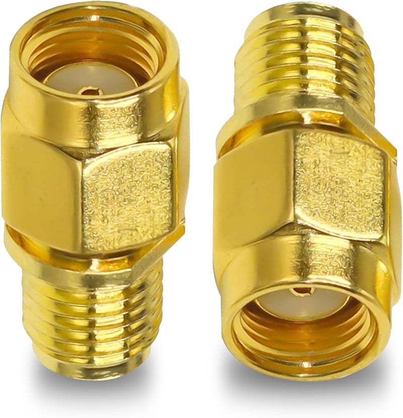 TUOLNK 2PCS SMA Coax Connector Gender Changers, Female to RP-SMA Male Coaxial Adapter, Low Loss Coax Cable for Radio Antenna, Audio - Image 1