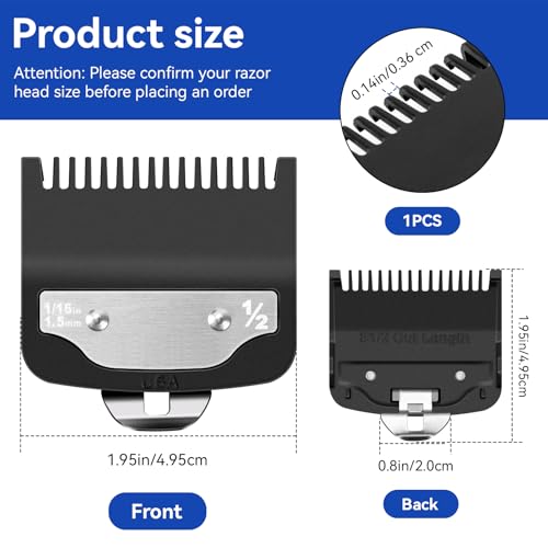 HCLSY Replacement for Wahl Clipper Guards Set, Compatible with Wahl 1/2 Clipper Guard, 1/16"1.5mm Metal Hair Clipper Guards Set for Professional Stylists and Barbers - Image 4