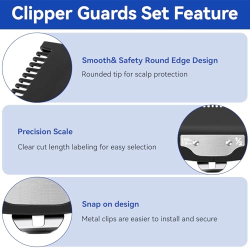 HCLSY Replacement for Wahl Clipper Guards Set, Compatible with Wahl 1/2 Clipper Guard, 1/16"1.5mm Metal Hair Clipper Guards Set for Professional Stylists and Barbers - Image 2
