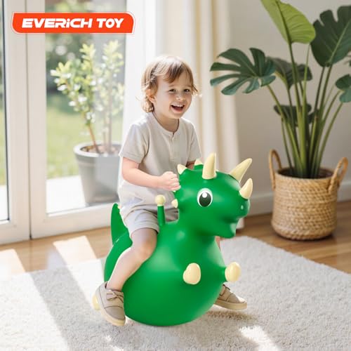 EVERICH TOY Bouncy Dinosaur Hopping Toy Bouncy Horse Animals Ride on Outdoor Inflatable Bouncer Birthday Gifts for Boys Girls 4 5 6 7 8 Years Old Toddler - Image 5