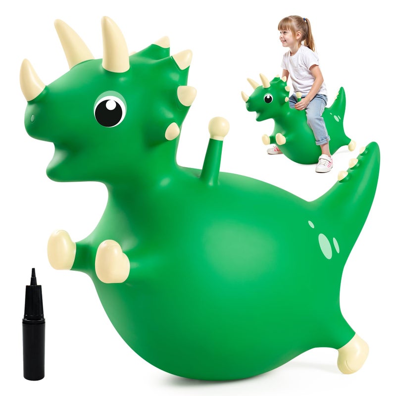 EVERICH TOY Bouncy Dinosaur Hopping Toy Bouncy Horse Animals Ride on Outdoor Inflatable Bouncer Birthday Gifts for Boys Girls 4 5 6 7 8 Years Old Toddler - Image 3