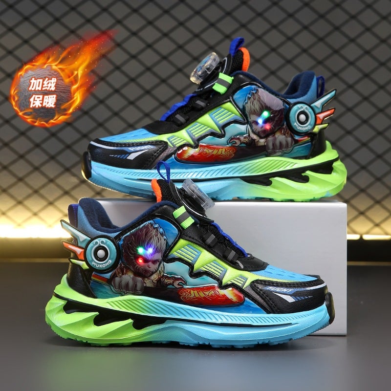 New Children'S Sneaker Boys And Girls Cartoon Fleece-Lined Warm Two Cotton Middle School Children'S Cotton Shoes Running Shoes - Image 2