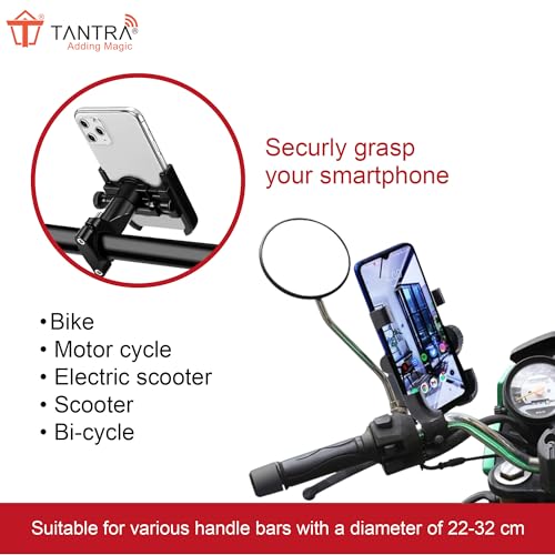 TANTRA S6A Universal Bike Mount Holder Verson 2.0 Metal Body 360 Degree Bike Mobile Holder Bike Mobile Holder (Black) (S6A) - Image 4
