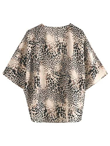 BB&KK Women's Chiffon Leopard Kimono Cover Up Tops Summer Lightweight Cardigans Animal Cheetah Print Boho Beach Small - Image 5