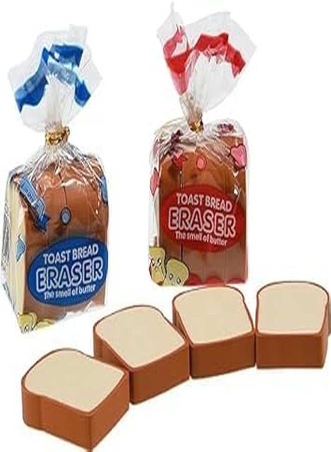 BriKSHi Cute Food Shape Pencil Erasers Set for Kids – Mini Puzzle Erasers (Chips, Bread, Makeup & More) – School Supplies Gift Pack (Bread Erase) - Image 1