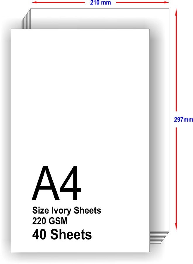 IMPRINT Ivory Sheets | A4 Size | 40 Sheets | 220 GSM - Image 4