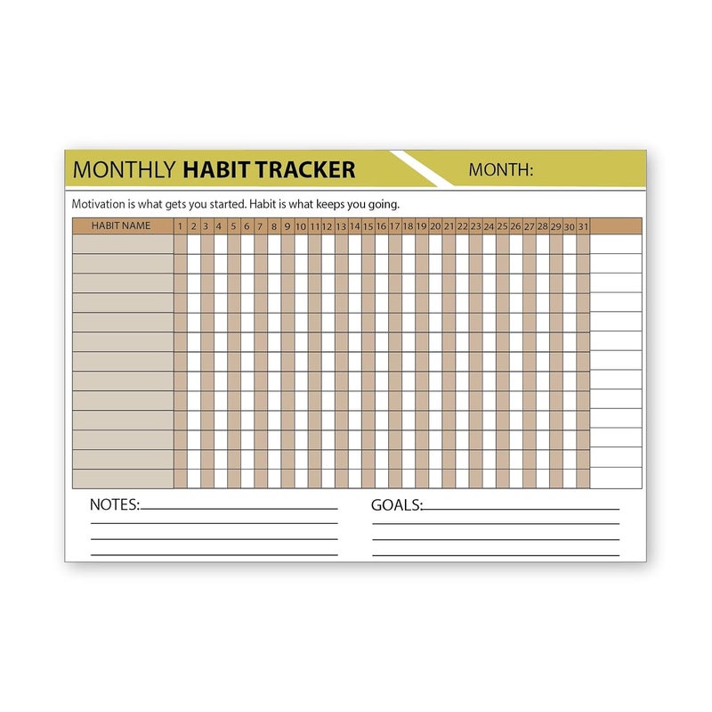 woopme Monthly Habit Tracker Undated Calendar (12 Sheets/A4 Size) For Goal Achievement, Habit Building (Multicolored) - Image 2