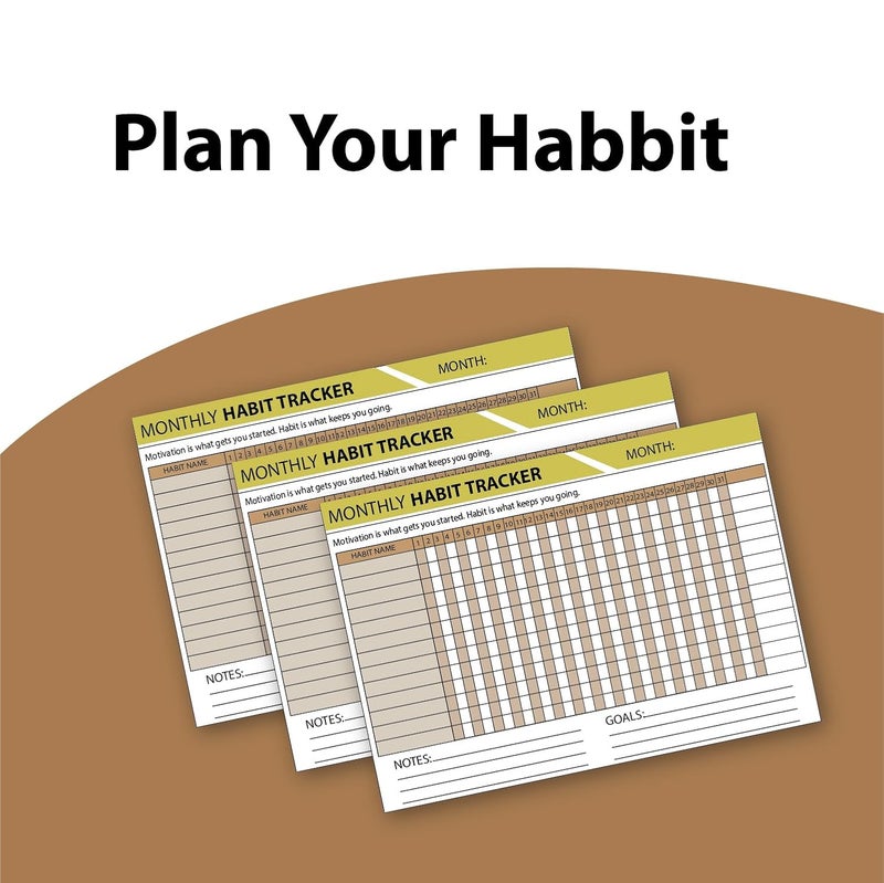 woopme Monthly Habit Tracker Undated Calendar (12 Sheets/A4 Size) For Goal Achievement, Habit Building (Multicolored) - Image 3