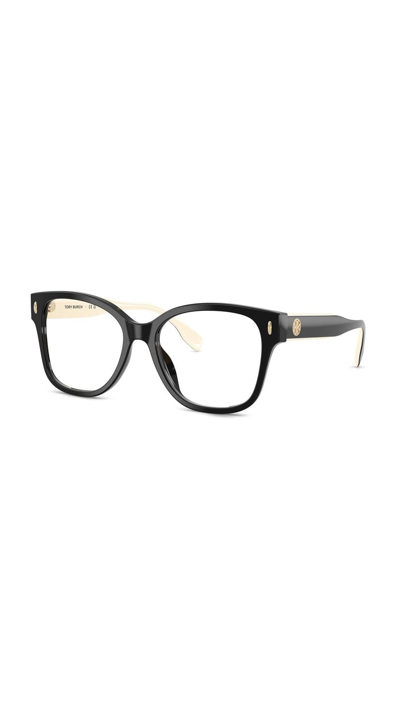 Tory Burch Women's Miller Square Eyeglasses, Black, One Size - Image 1
