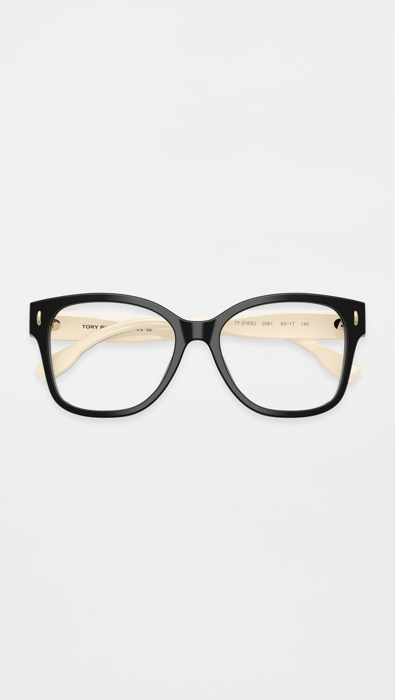 Tory Burch Women's Miller Square Eyeglasses, Black, One Size - Image 4