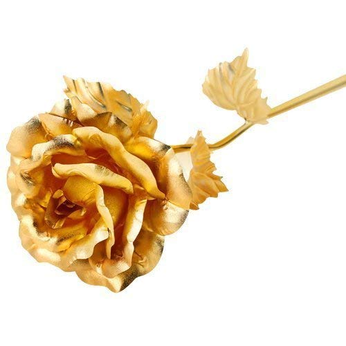 Crown Warriors Crown Warriors Artificial 24k Rose 24K Golden Rose in Gift Box with Carry Bag Valentines Day Mothers Day Friendships Day Rose Day Birthday Gift 10 inch Pack of 1 - Image 4