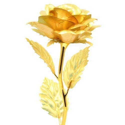 Crown Warriors Crown Warriors Artificial 24k Rose 24K Golden Rose in Gift Box with Carry Bag Valentines Day Mothers Day Friendships Day Rose Day Birthday Gift 10 inch Pack of 1 - Image 3