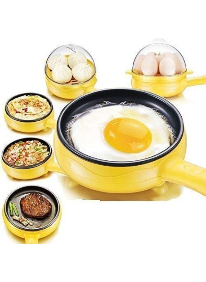 Generic - Automatic 2 in 1 Multi Functional Electric 7 Egg Boiler Roaster Heater Fryer/Egg Cooker/Steamer with Non-Stick Frying Pan - Image 1
