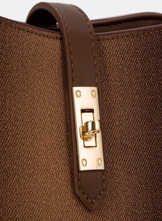 BAGCO Women’s Elegant Handbag with Scarf Accent - Small Shoulder Bag with Top Handle & Detachable Strap - Stylish PU Leather Purse with Gold Chain Detail (Off White) - Image 3