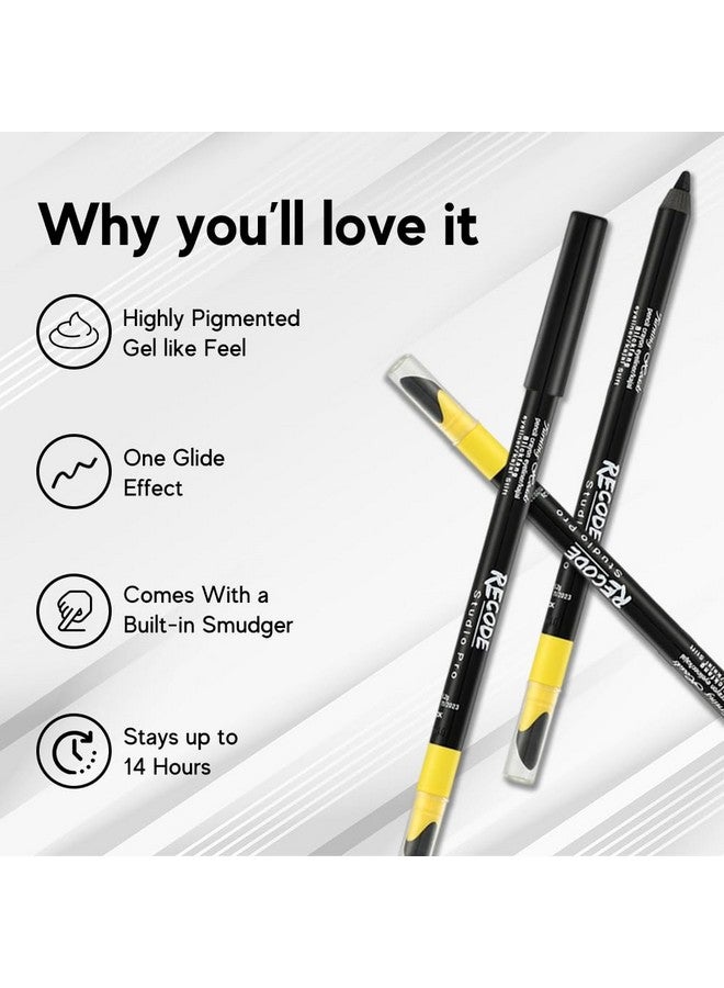 إعادة ترميز قلم تحديد العيون غير اللامع Turning Heads Crayon Gel، قلم تحديد العيون Kajal يأتي مع أداة تلطيخ على الجانب الآخر، تركيبة تدوم طويلاً ومقاومة للماء ومقاومة للتلطخ، أسود، 1.2 جم - Image 5