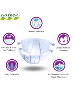 nateen Super Ultra Incontinence Adult Diaper, X-Large,Waist Size 130-175cm,80 Count Adult Diapers,Disposable Underwear for Men&Women,Briefs with Maximum Absorbency, Leak Protection-4800ml Absorbency.  - Image 3
