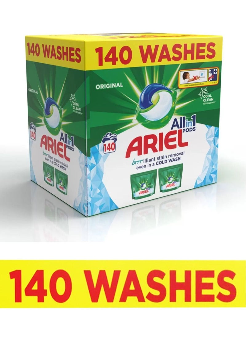 Ariel - All-in-one Professional Original Protection 140 Pods /Tablets For Top and Front Load automatic machines With Child Lock System - Image 1