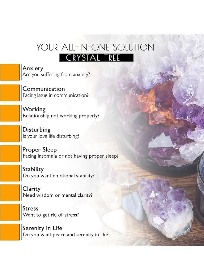 erorex Seven Chakra Crystal Tree Lucky Crystal Tree Gemstone Chakra Tree Chakra Stone Tree Gemstone Tree Spiritual Crystal Tree Of Life Crystal Decoration For Desk Money Tree Home Gifts  - Image 2