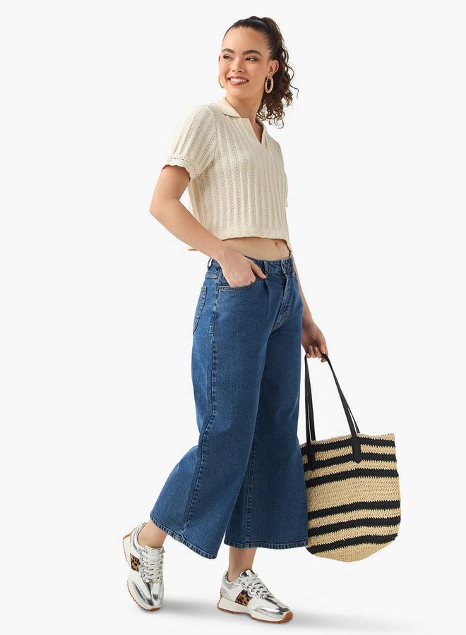 Lee Cooper Textured Collared T-shirt with Short Sleeves - Image 2