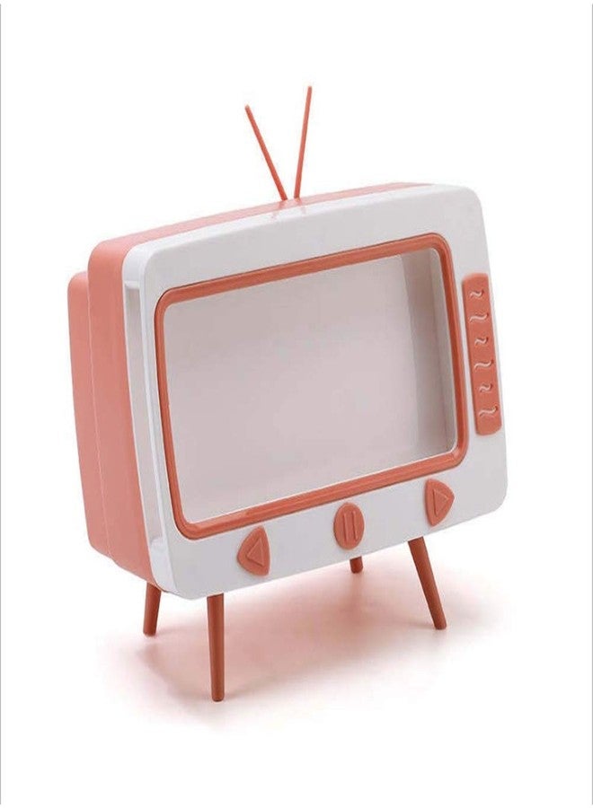 Mrisata Fun Cute Tissue Box Holder Retro TV Tissue Toilet Paper Napkin Box Cover Cute and Practical Cell Phone Holder Tampon Holder Desktop Decoration for Bathroom Kitchen Bedroom - Image 1