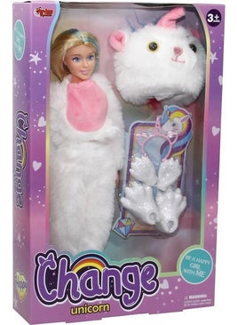 Vardem Change Toy White Unicorn 30 cm Doll with Accessories 66841  - Image 1