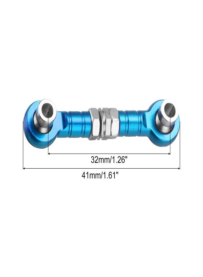 MECCANIXITY 4pcs Steering Servo Turnbuckle Rod RC Aluminum Alloy Linkages for HSP 1/10 94123 On-Road RC Car(Blue) - Image 2