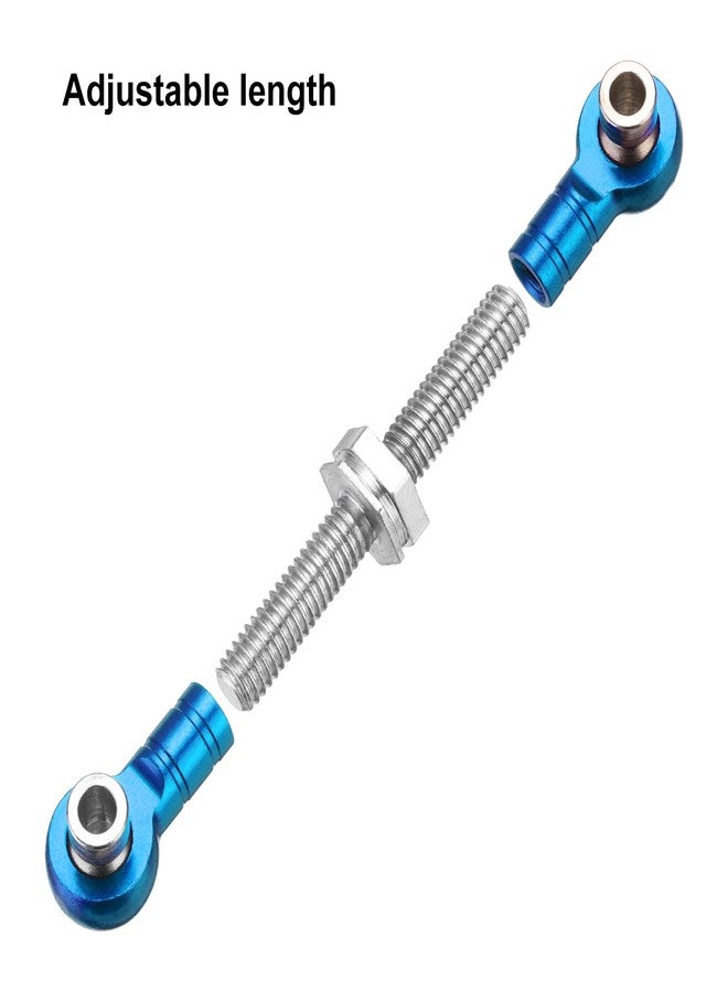 MECCANIXITY 4pcs Steering Servo Turnbuckle Rod RC Aluminum Alloy Linkages for HSP 1/10 94123 On-Road RC Car(Blue) - Image 4
