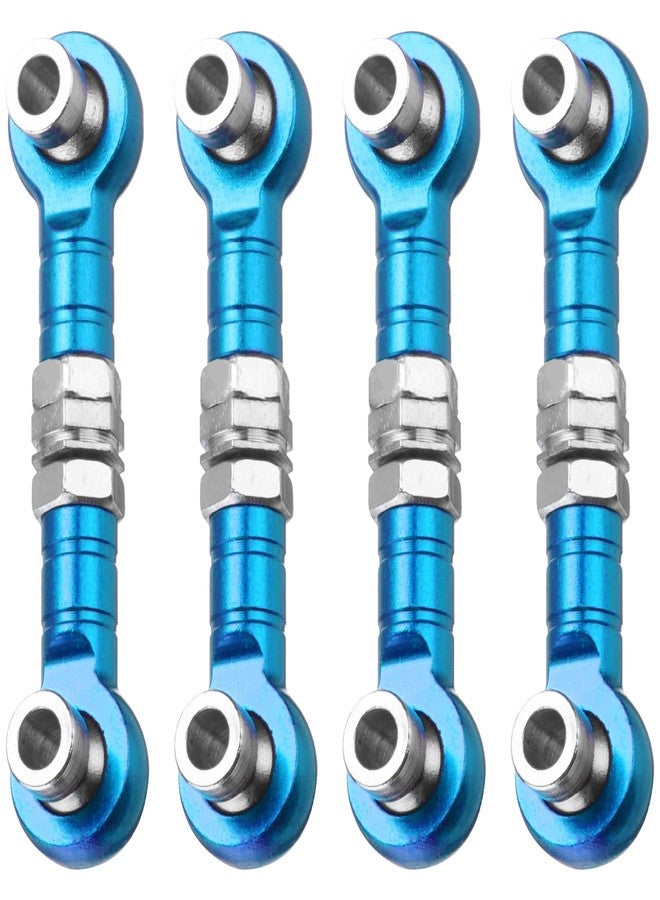 MECCANIXITY 4pcs Steering Servo Turnbuckle Rod RC Aluminum Alloy Linkages for HSP 1/10 94123 On-Road RC Car(Blue) - Image 1