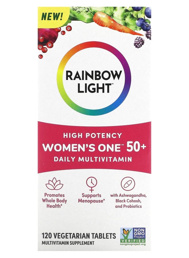 Women's One 50+ Daily Multivitamin High Potency 120 Vegetarian Tablets