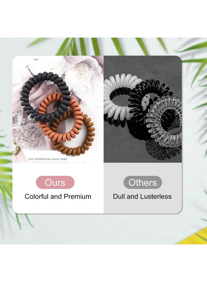 JessLab JessLab Spiral Hair Ties, 10 Pcs Traceless Phone Cord Hair Ties Spiral Bracelet Plastic Coil Hair Ties Ponytail Holders No-Damage Hair Accessory for Girls Women Ladies, Color Assorted, Set 37  - Image 3