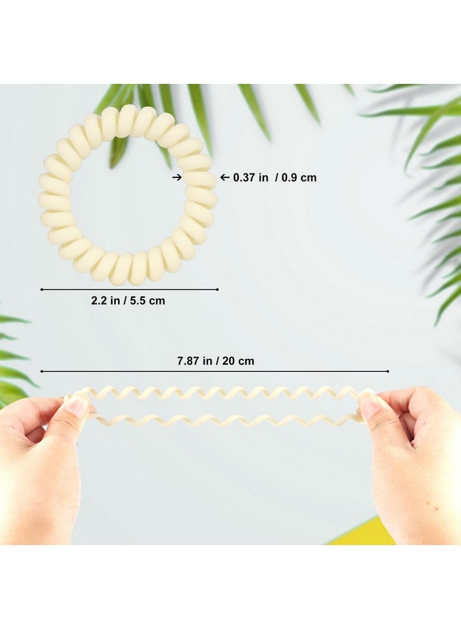 JessLab JessLab Spiral Hair Ties, 10 Pcs Traceless Phone Cord Hair Ties Spiral Bracelet Plastic Coil Hair Ties Ponytail Holders No-Damage Hair Accessory for Girls Women Ladies, Color Assorted, Set 37  - Image 5