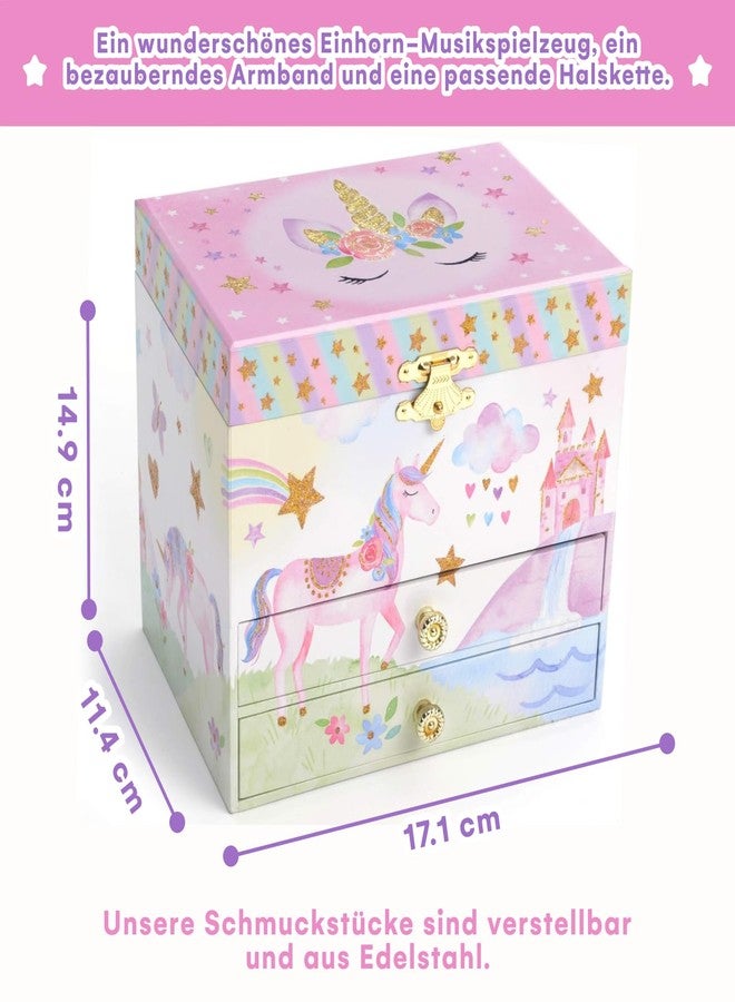 Jewelkeeper Unicorn Jewelry Box - Little Girls Jewelry Set - 3 Storage Compartments - Gift for Unicorn Themed Collectors - Music Box for Girls - The Beautiful Dreamer Tune - 7 x 4.5 x 6 inches - Image 4