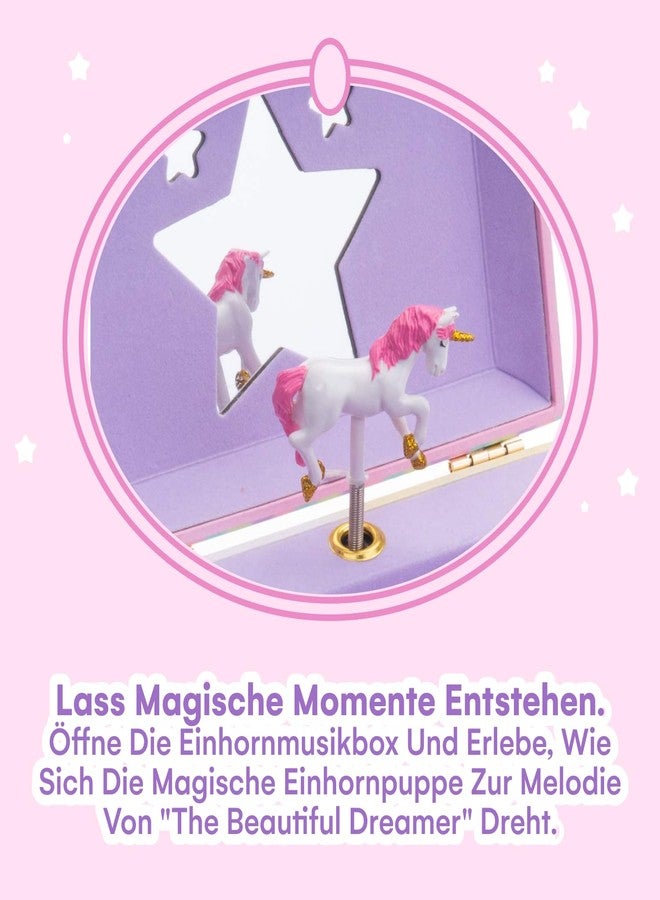 Jewelkeeper Unicorn Jewelry Box - Little Girls Jewelry Set - 3 Storage Compartments - Gift for Unicorn Themed Collectors - Music Box for Girls - The Beautiful Dreamer Tune - 7 x 4.5 x 6 inches - Image 3