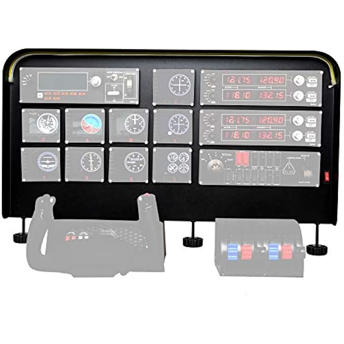 rayihni COCKPIT SIMULATOR PANEL KIT - PRE-CUT ALUMINUM ALLOY FLIGHT SIM MOUNTING SET - COMPATIBLE WITH LOGITECH, SAITEK & HONEYCOMB YOKES, THROTTLE PANELS - WITH LED LIGHT BAR - 30Â€X20Â€X 4Â€ - Image 2