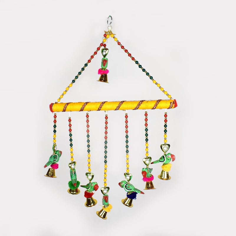 Puja N Pujari Puja N Pujari Parrots for Decoration HangingParrot Door Wall Window Hanging Decor  - Image 1