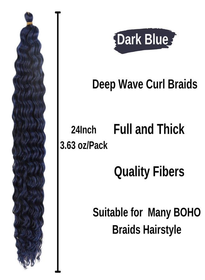 Leticia Dark Blue Braiding Hair Pre stretched Blue Boho Hair for Braiding Ez Braid Hypoallergenic Knotless Synthetic Crochet Boho Braids - Image 3