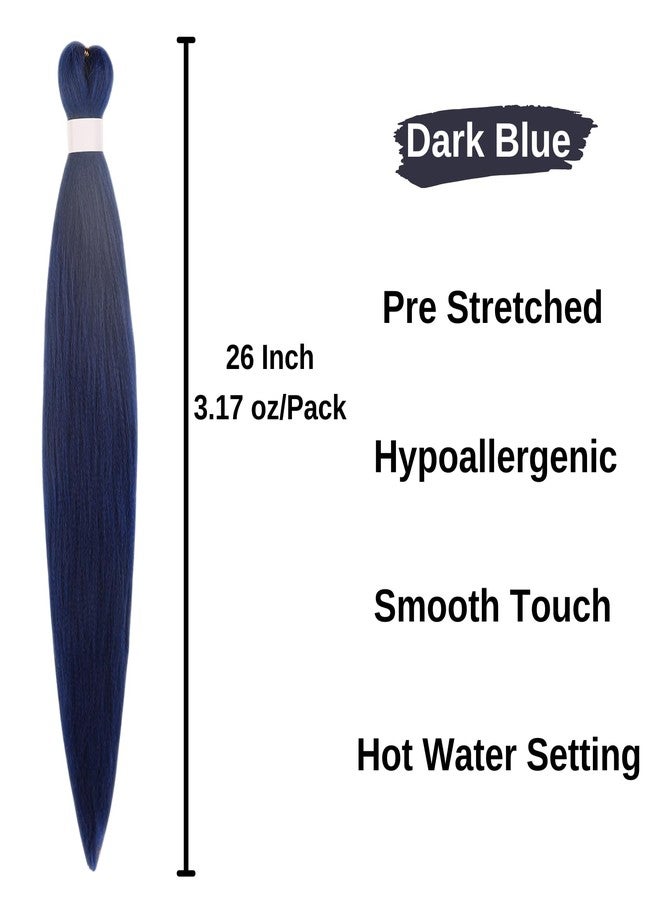 Leticia Dark Blue Braiding Hair Pre stretched Blue Boho Hair for Braiding Ez Braid Hypoallergenic Knotless Synthetic Crochet Boho Braids - Image 2