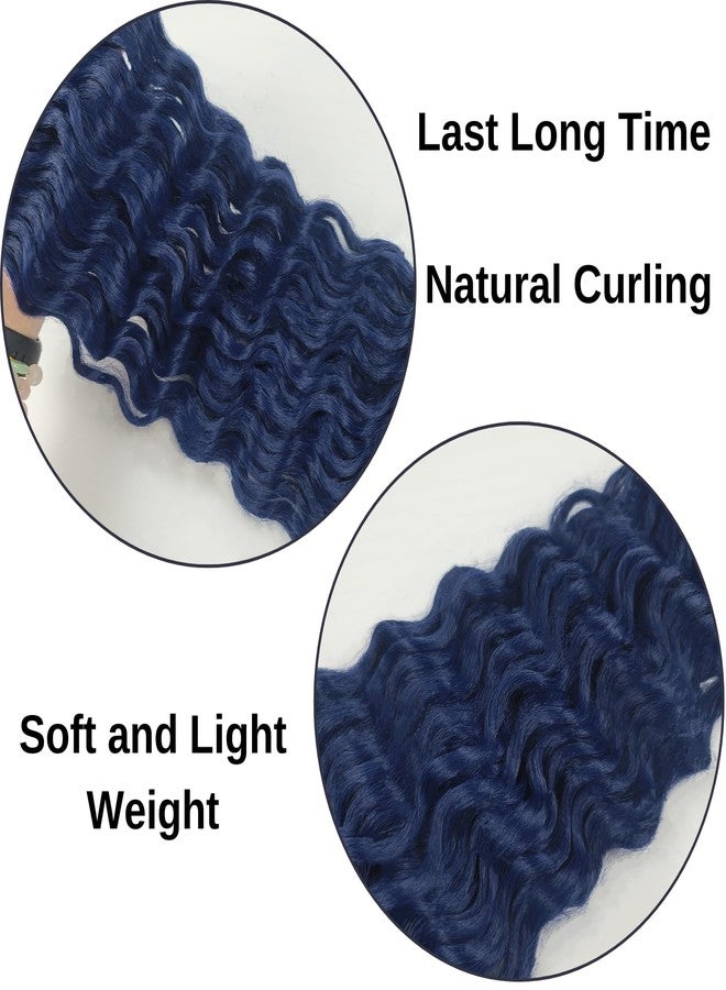 Leticia Dark Blue Braiding Hair Pre stretched Blue Boho Hair for Braiding Ez Braid Hypoallergenic Knotless Synthetic Crochet Boho Braids - Image 5