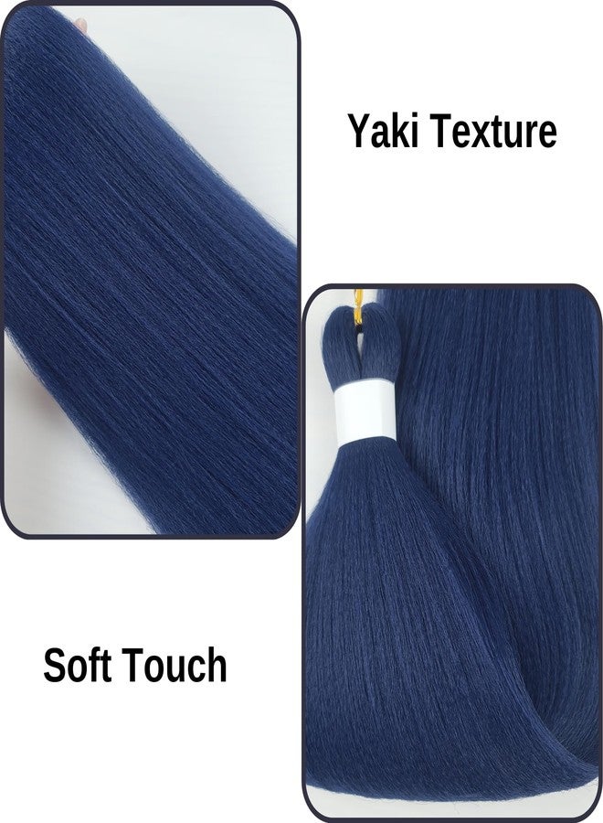 Leticia Dark Blue Braiding Hair Pre stretched Blue Boho Hair for Braiding Ez Braid Hypoallergenic Knotless Synthetic Crochet Boho Braids - Image 4