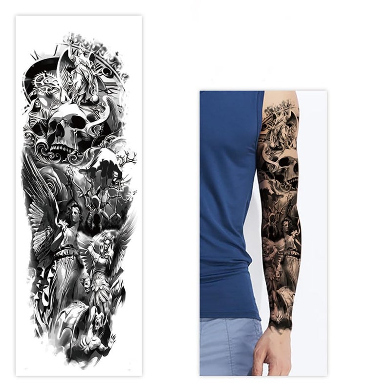 Leoars 4-Sheet Large Full Sleeve Tattoos and 4-Sheet Fake Half Arm Totem Tattoo for Men Women Makeup - Image 5