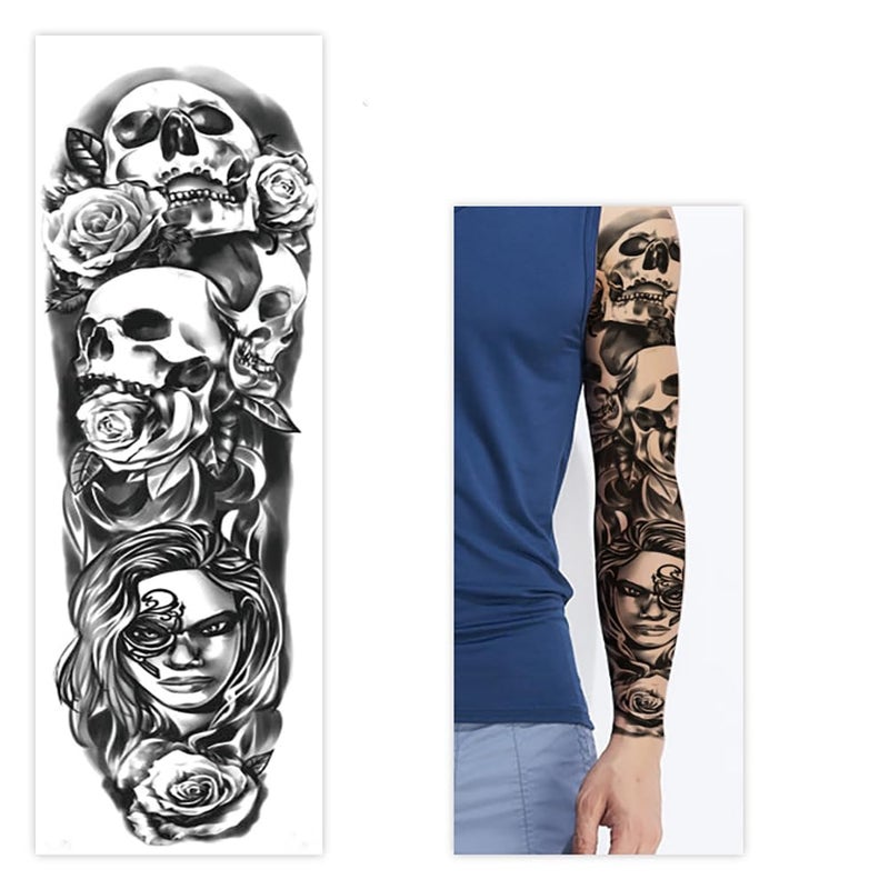 Leoars 4-Sheet Large Full Sleeve Tattoos and 4-Sheet Fake Half Arm Totem Tattoo for Men Women Makeup - Image 4