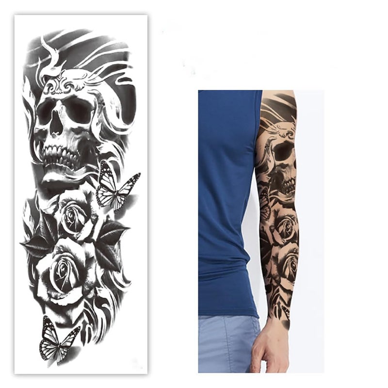 Leoars 4-Sheet Large Full Sleeve Tattoos and 4-Sheet Fake Half Arm Totem Tattoo for Men Women Makeup - Image 2