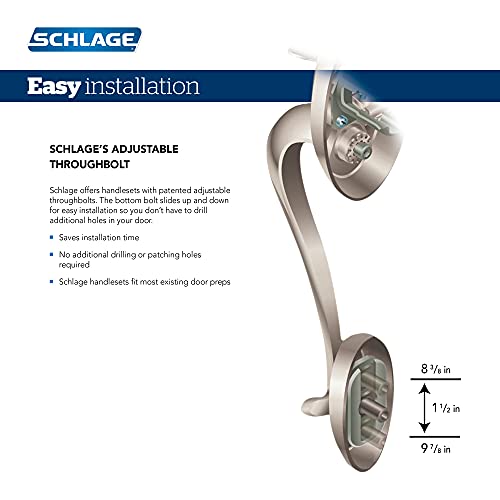 Schlage F60 ADD 622 GEO Addison Front Entry Handleset with Georgian Knob, Deadbolt Keyed 1 Side, Matte Black - Image 2
