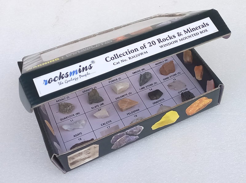 Rocksmins RM20PT Rocks & Minerals Collection Set of 20 Specimen (10 Rocks + 10 Minerals) Rock and Mineral - Image 4