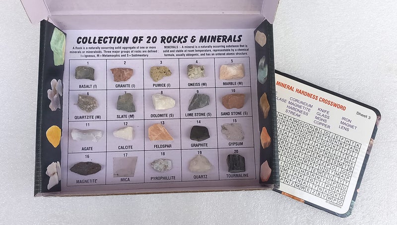 Rocksmins RM20PT Rocks & Minerals Collection Set of 20 Specimen (10 Rocks + 10 Minerals) Rock and Mineral - Image 5