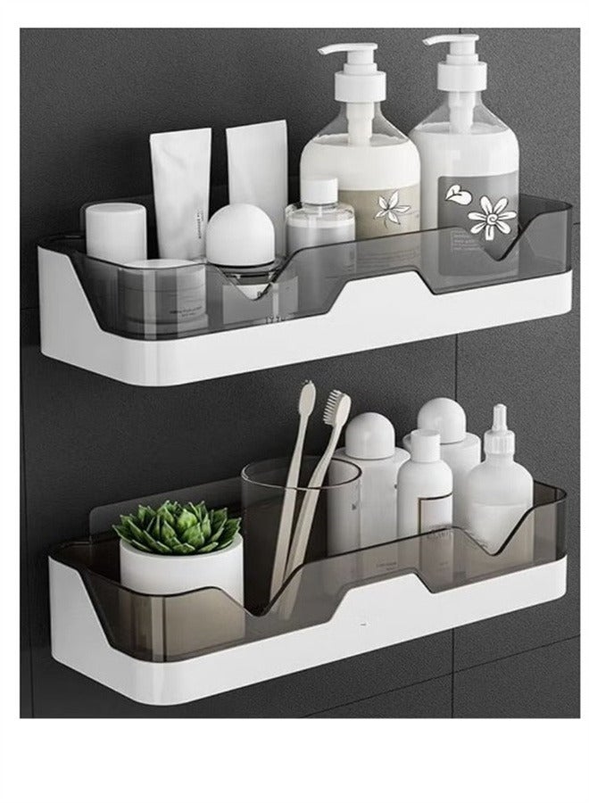 وين هولدر Wall Mounted Shower Caddy 2 Pack Bathroom Organizer Shelves Adhesive Corner Storage Basket Rack Bath Holder No Drilling Makeup Holder Kitchen Spice Rack for Home and Outdoor Use - Image 1