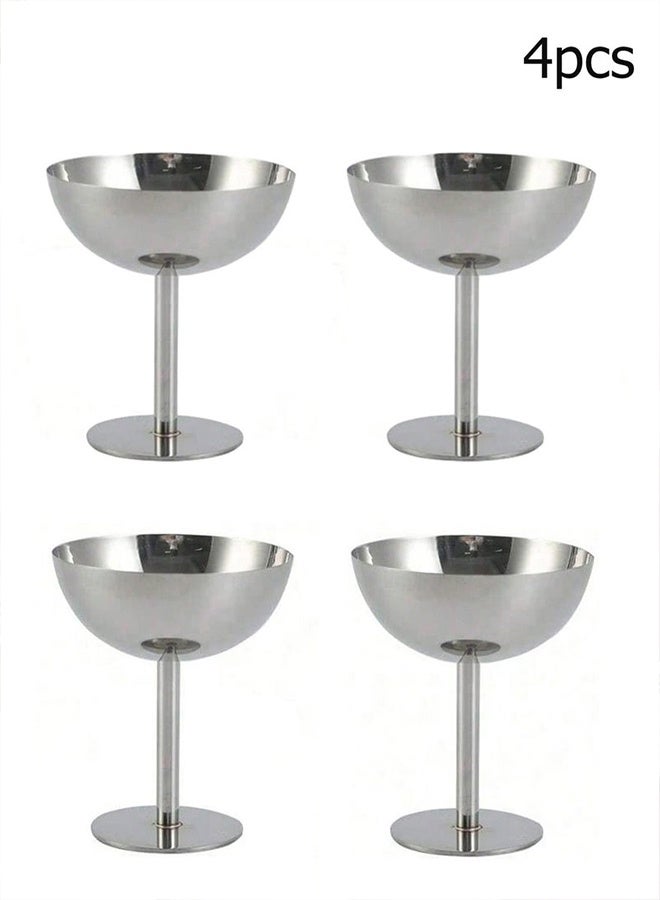 4pcs Dessert Cup, Dessert Bowl, Stainless Steel Dessert Cup, Ice Cream Cup, Pudding Cup, Custard Bowl - Image 4
