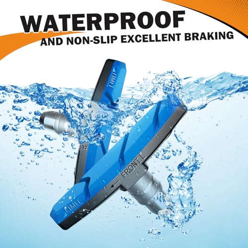 Alritz Bike Brake Pads Set, 6 PCS Road Mountain Bicycle V-Brake Blocks Shoes with Hex Nut and Shims, No Noise No Skid, 70mm, for Front and Back Wheel (Blue) - Image 4