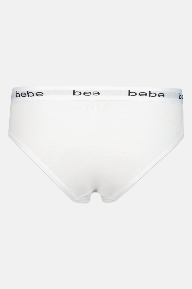 bebe Women 3Pcs Brand Logo Bikini Panties, White - Image 3